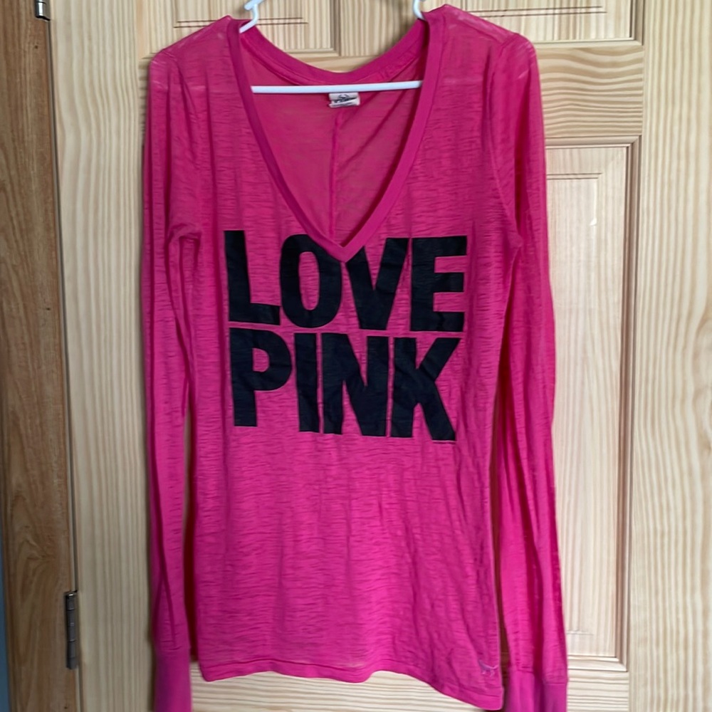 VICTORIAS SECRET love pink burn out long sleeve| size M | In great condition